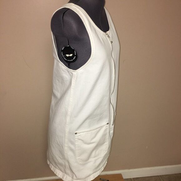 Express White Denim Zip Front Dress Small - Picture 4 of 8